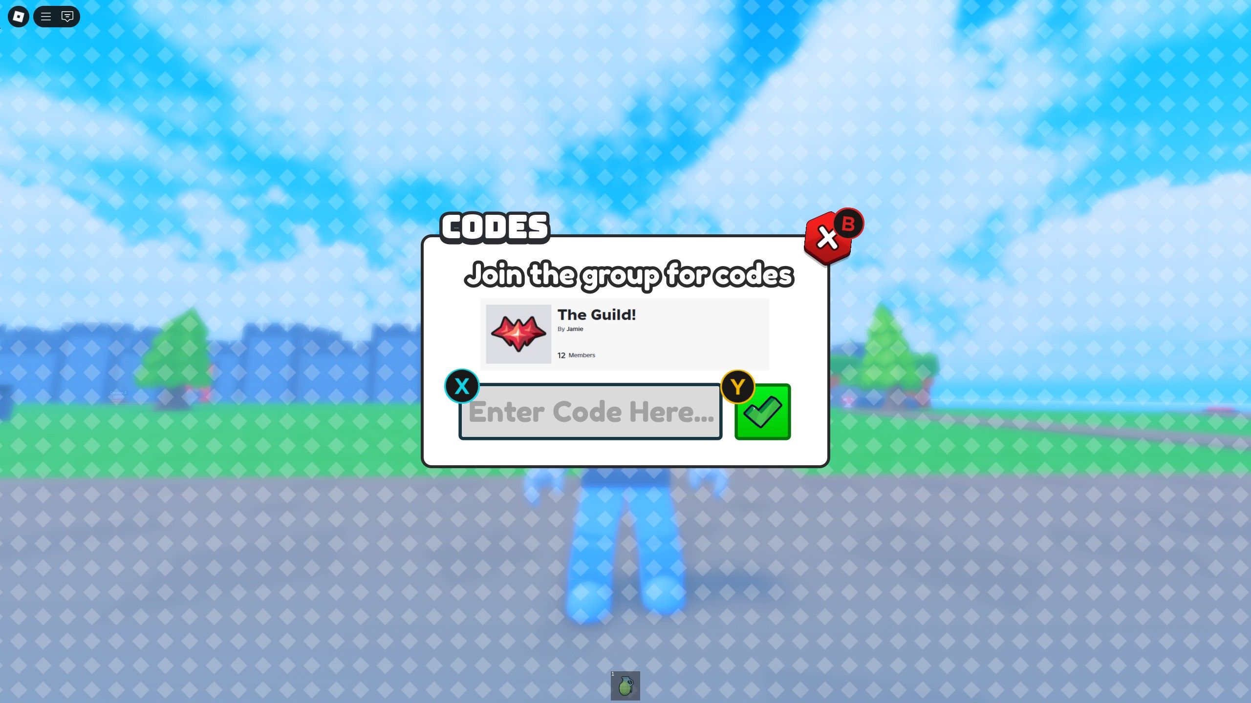 the codes box in Build a Golem Army on Roblox