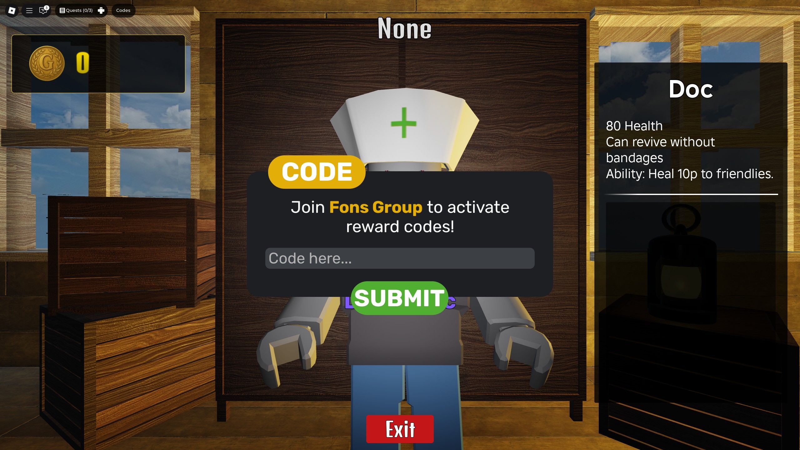 the codes box in Mafia Roads on Roblox