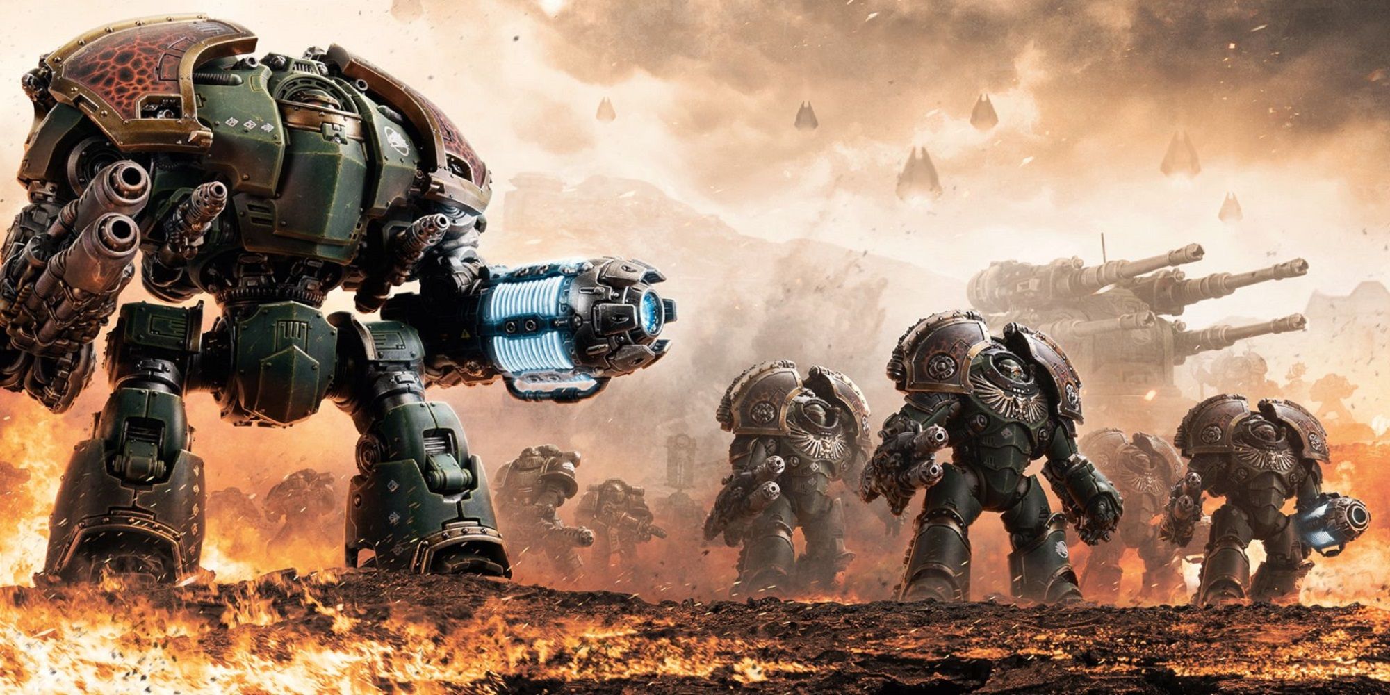 saturnine dreadnought and terminators artwork for warhammer the horus heresy