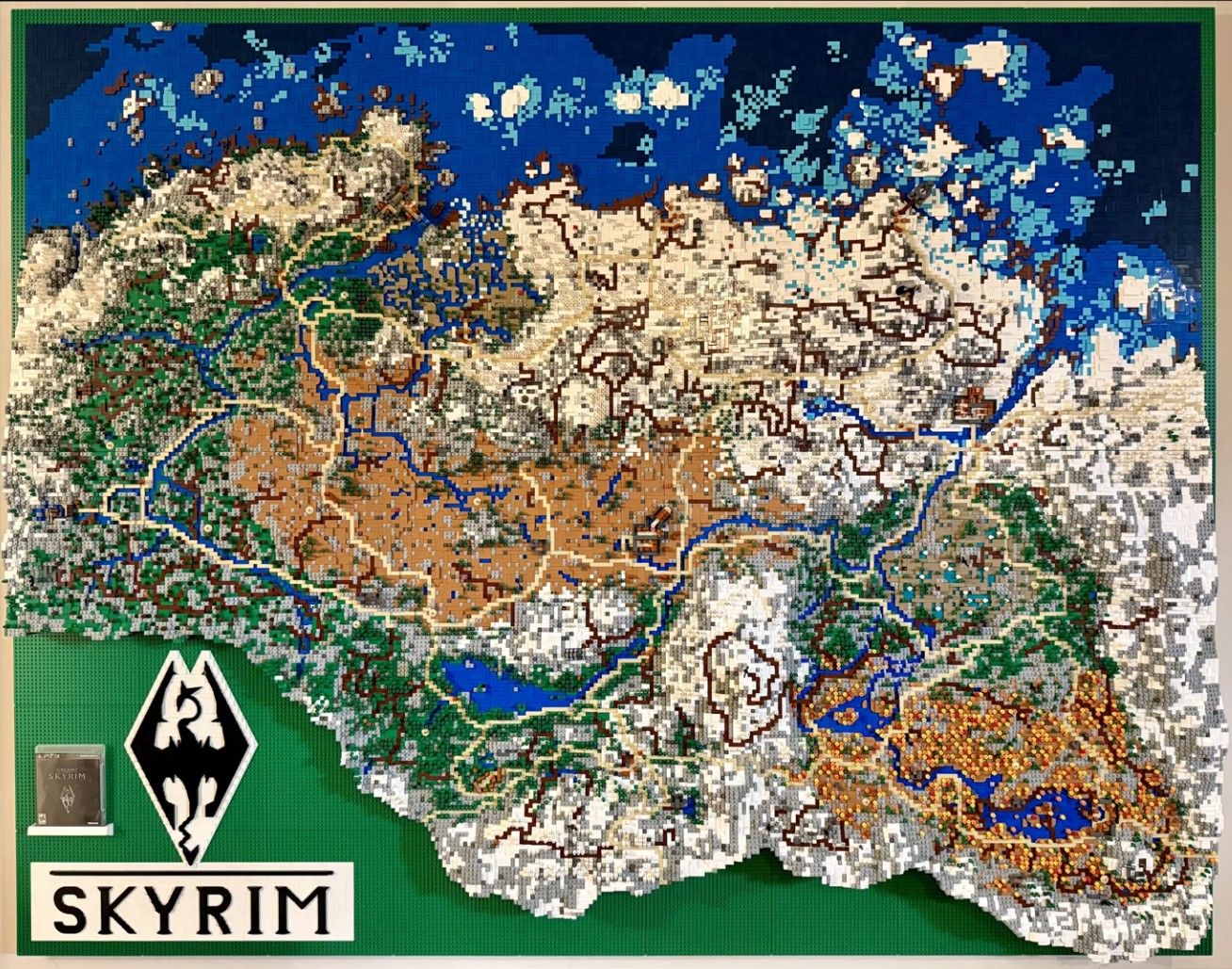 A Lego map of Skyrim from The Elder Scrolls 5: Skyrim, made by Ian Roosma.