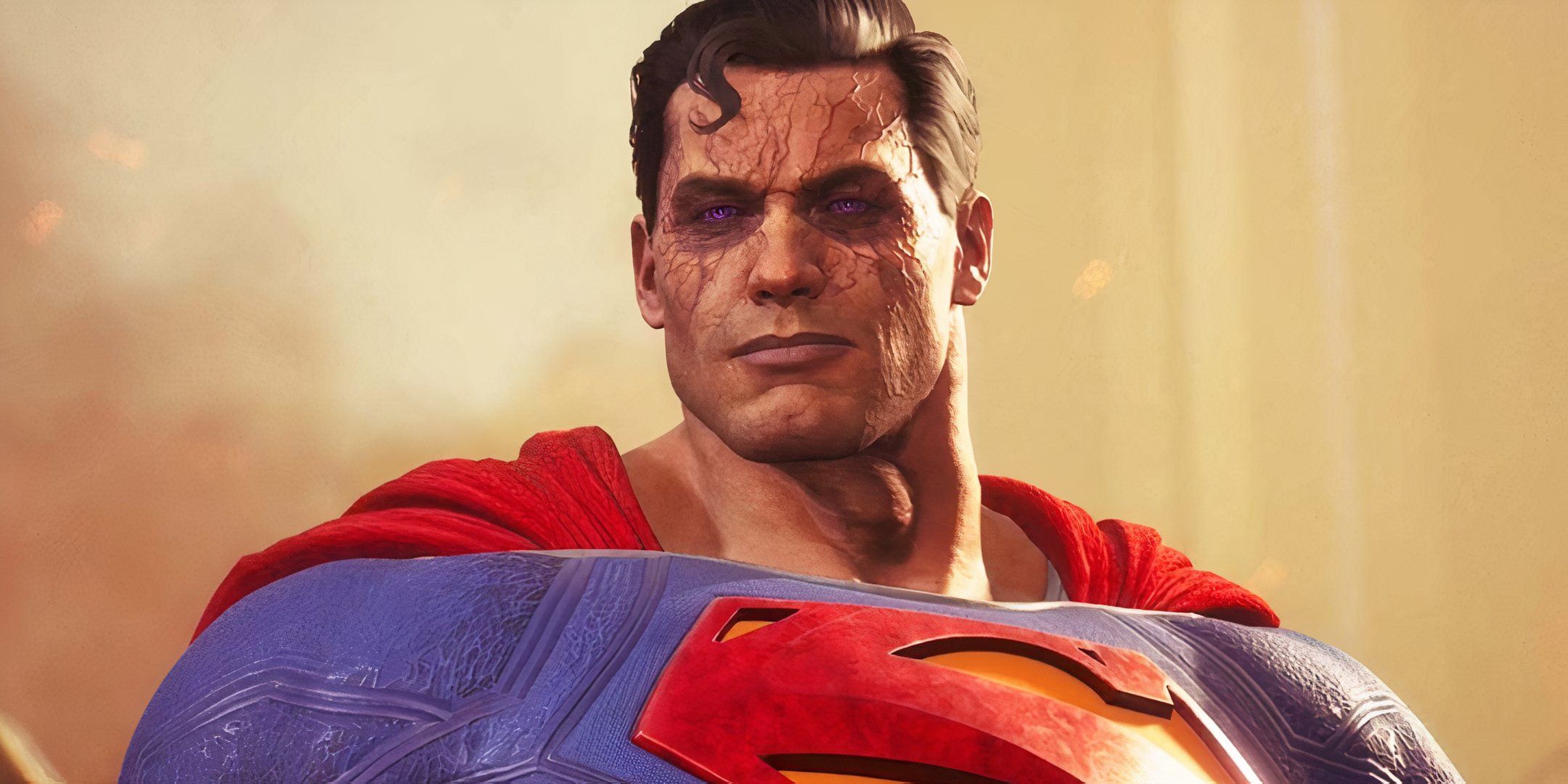 An evil, brainwashed Superman in Suicide Squad: Kill the Justice League. He has signs of corruption around his eyes, that look like purple veins under his skin.