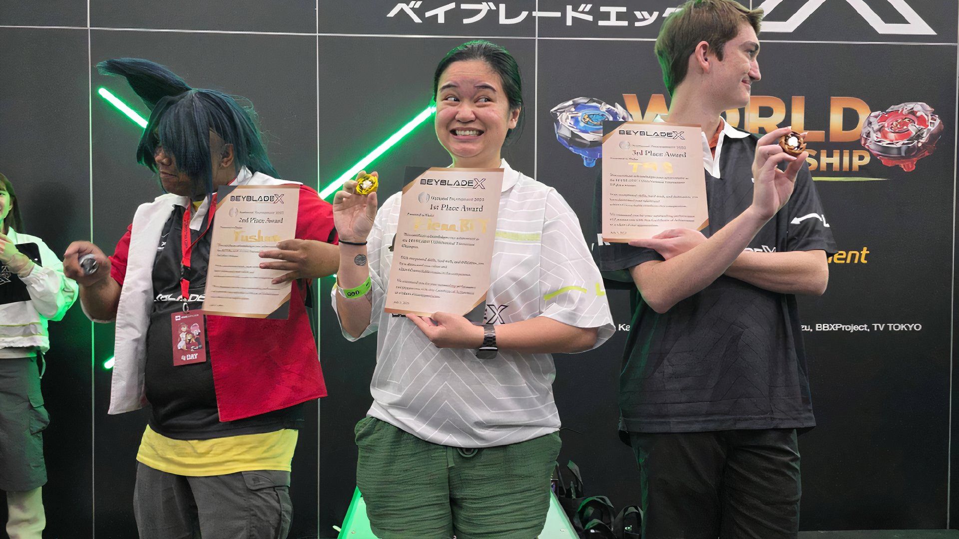 The Three Beyblade World Championship Qualifier Finalists At Anime Expo 2025.