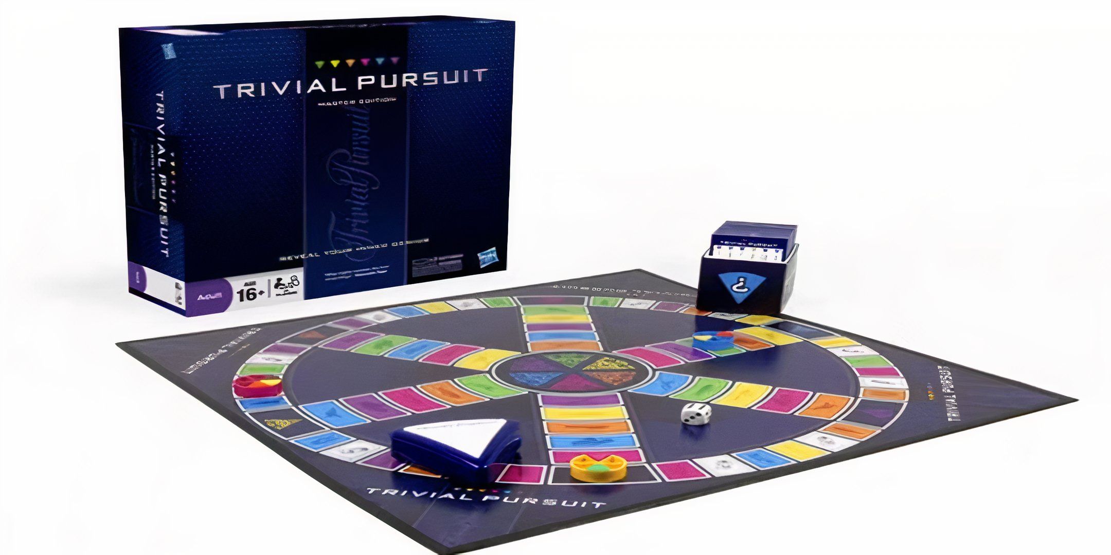 A laid out version of Trivial Pursuit the board game.