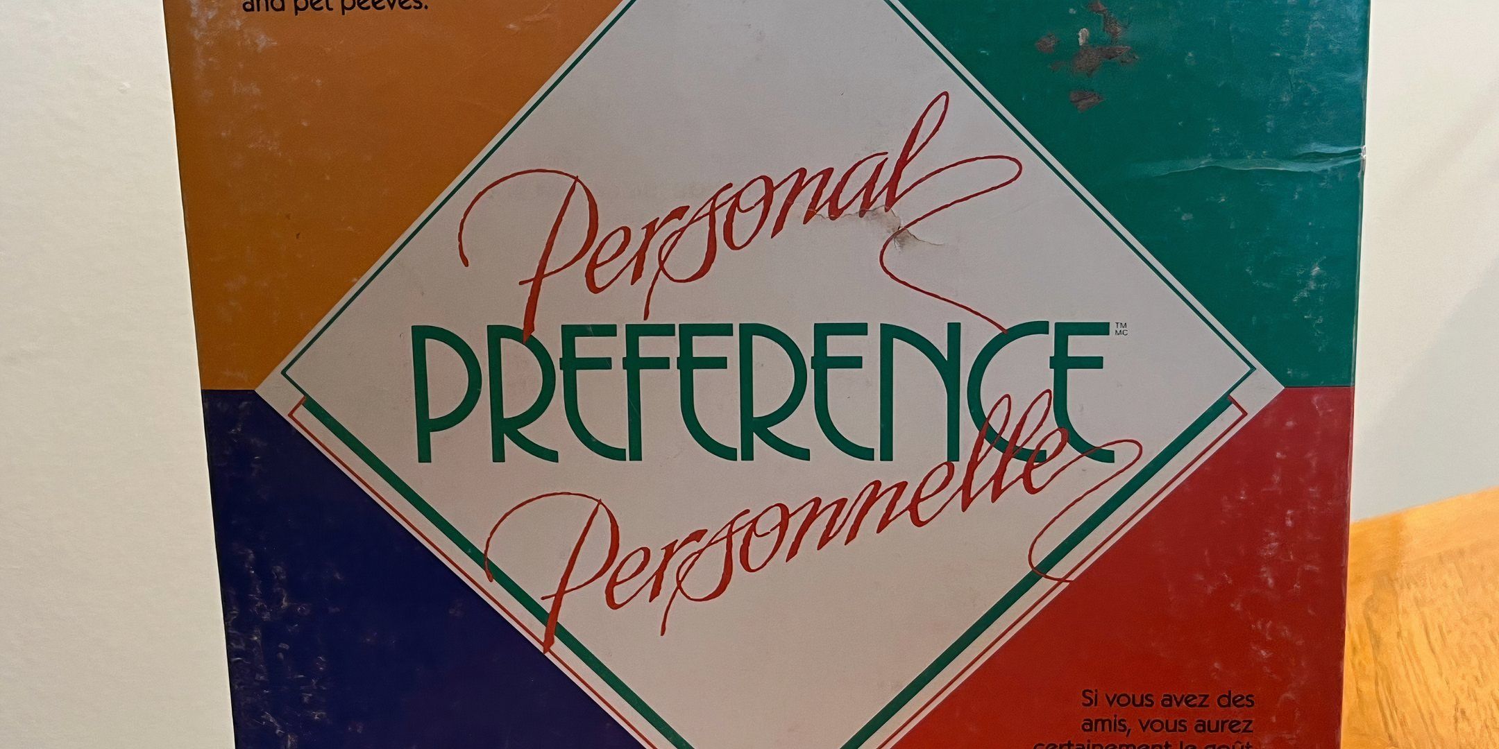 The cover art for the board game Personal Preference.