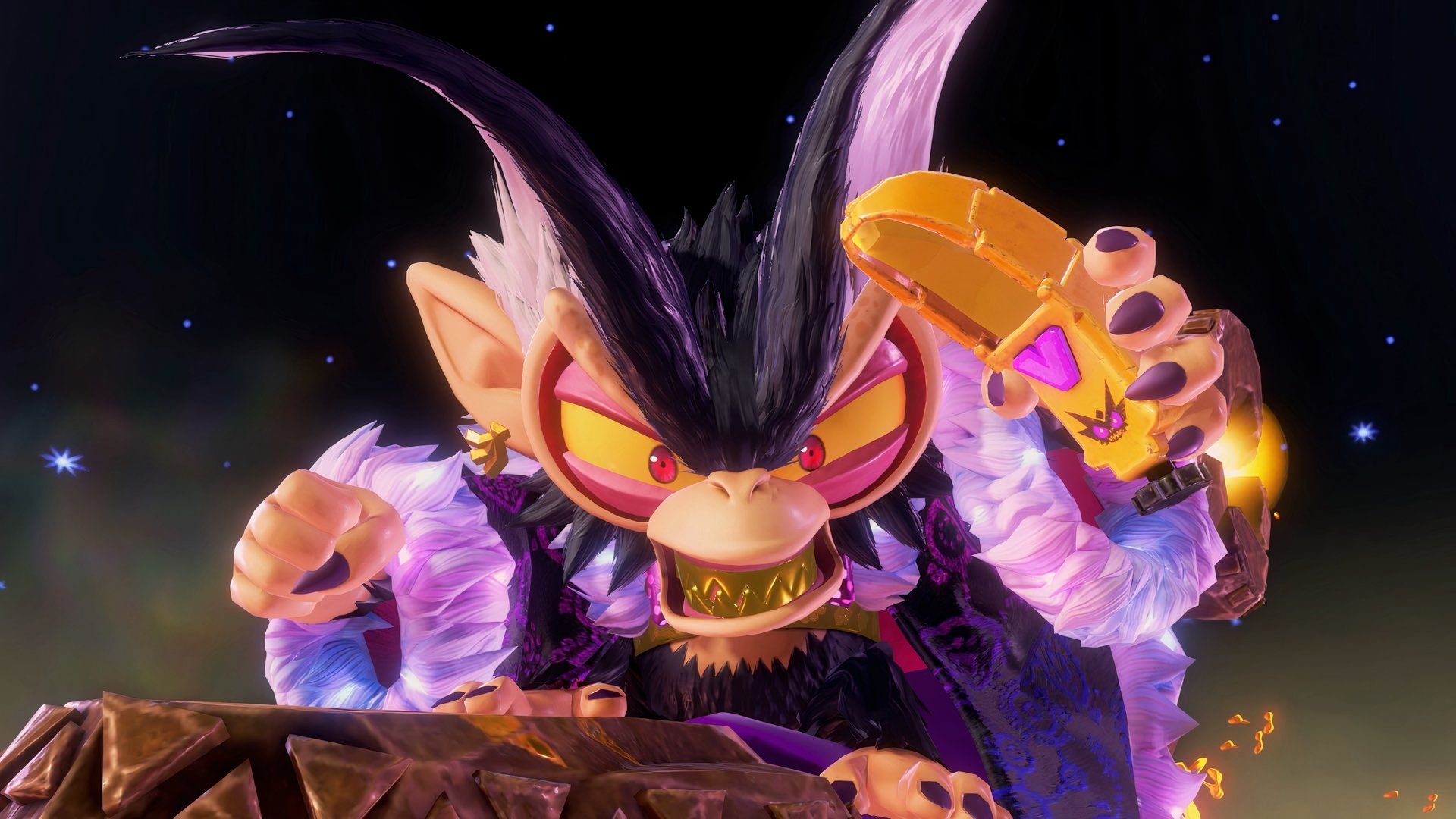 Void Kong looking evil in Donkey Kong Bananza.