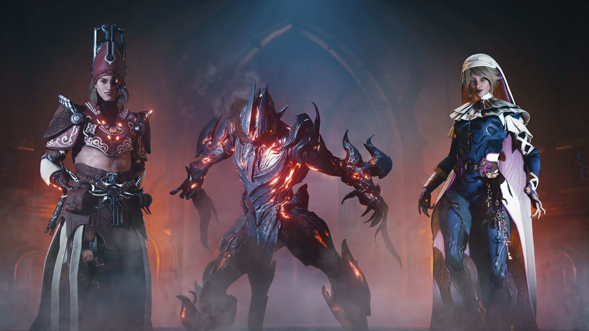 The Devil Triad Lyonn, Uriel, and Marie in Warframe.