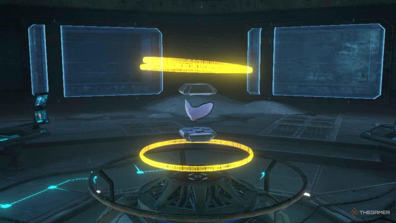 The thermal visor encased in a force field.