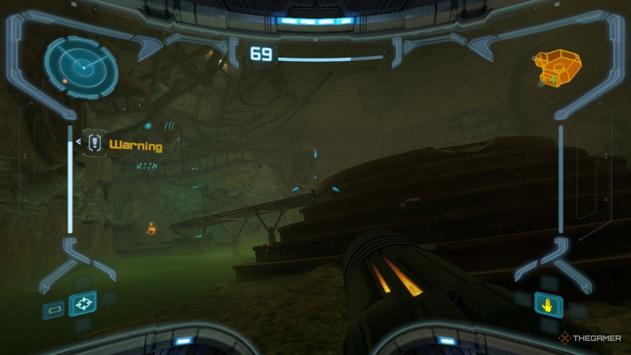 Samus approaches the hive totem.