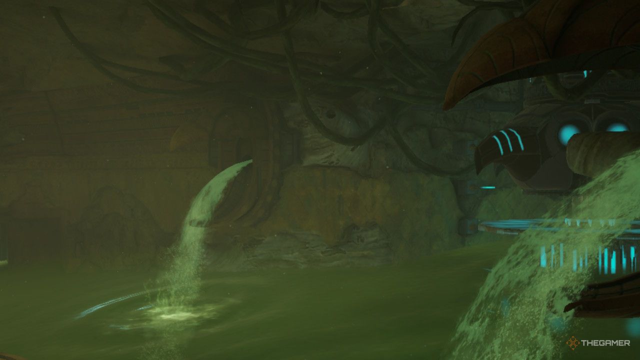 The Hive Totem room fills with toxic water.