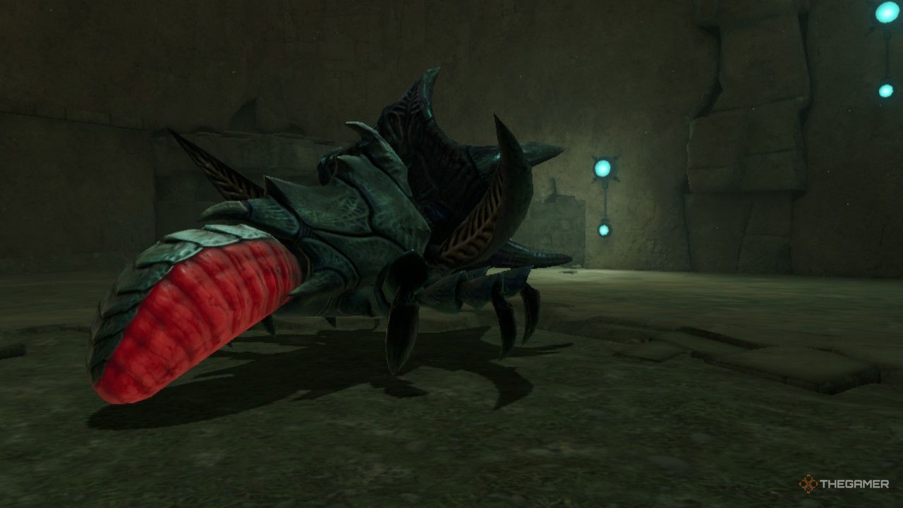 The plated beetle appears in a cutsene to test Samus's dodging skills.