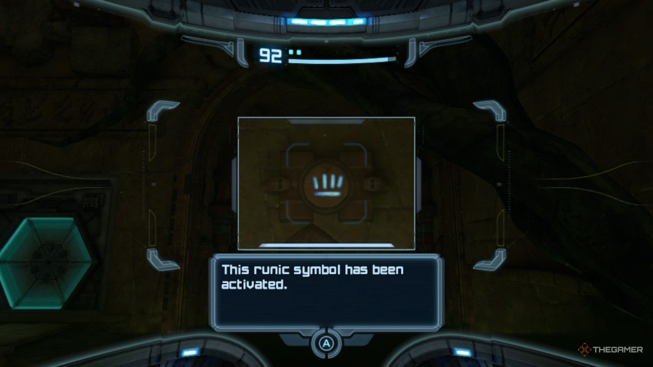 Samus scans the last of 4 runes.