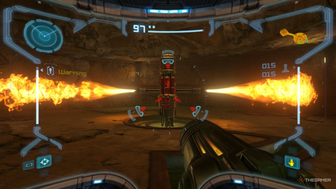 Samus fights the incinerator.