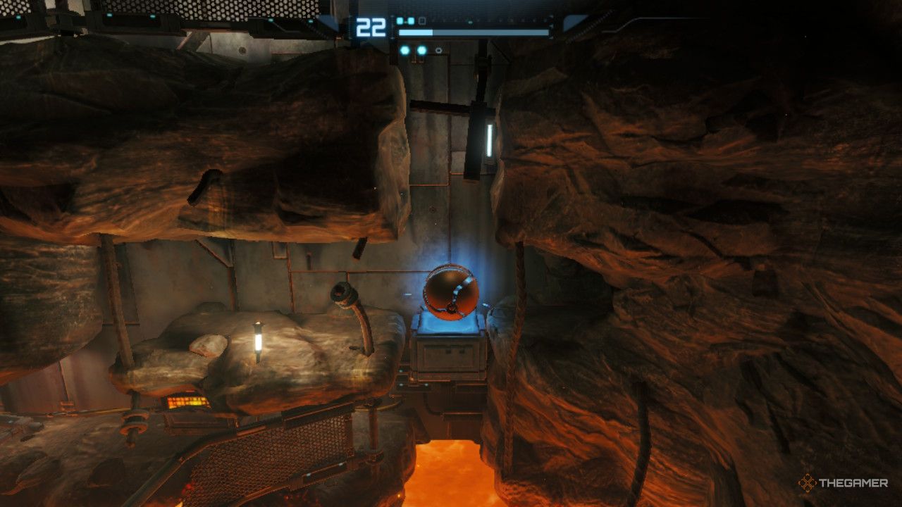 Samus bomb-jumping to get the Energy Tank.
