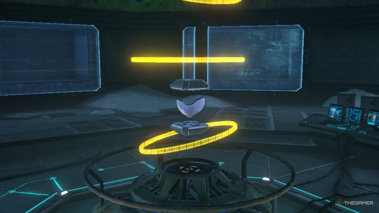 The last security forcefield around the thermal visor dissipates.