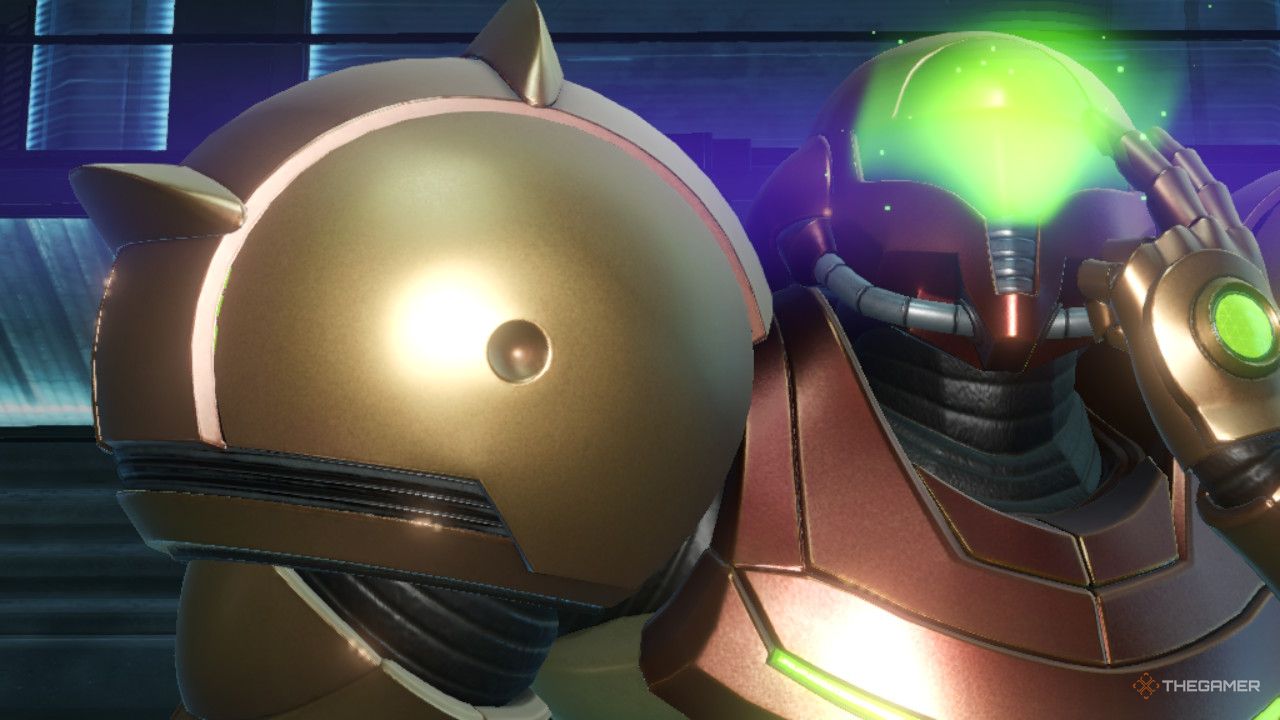Samus trying out the thermal visor.