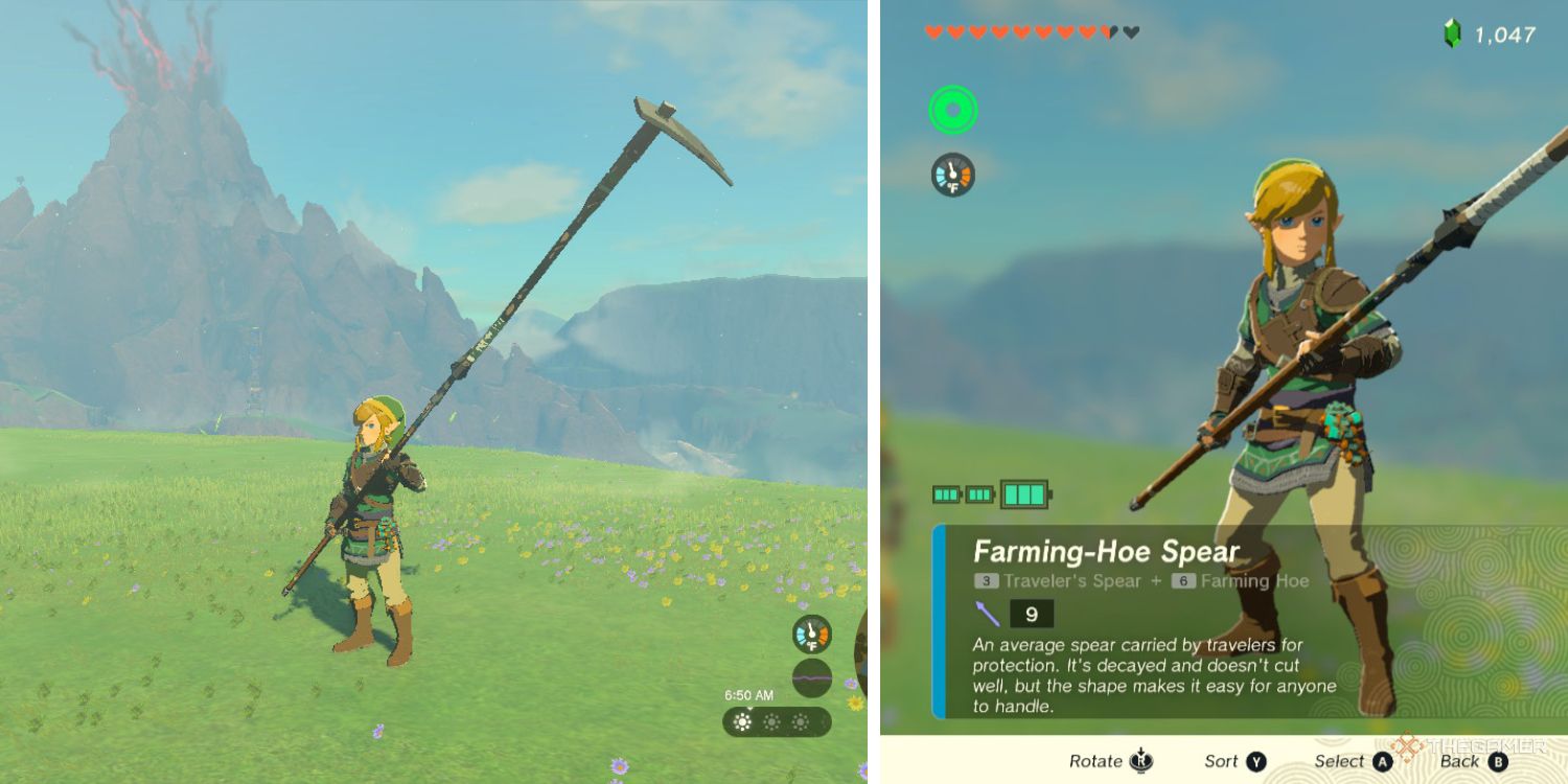 The Legend Of Zelda Tears of the Kingdom long farming hoe