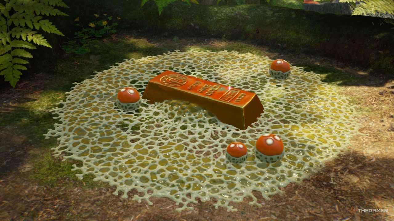 a gold bar treasure in Pikmin 4