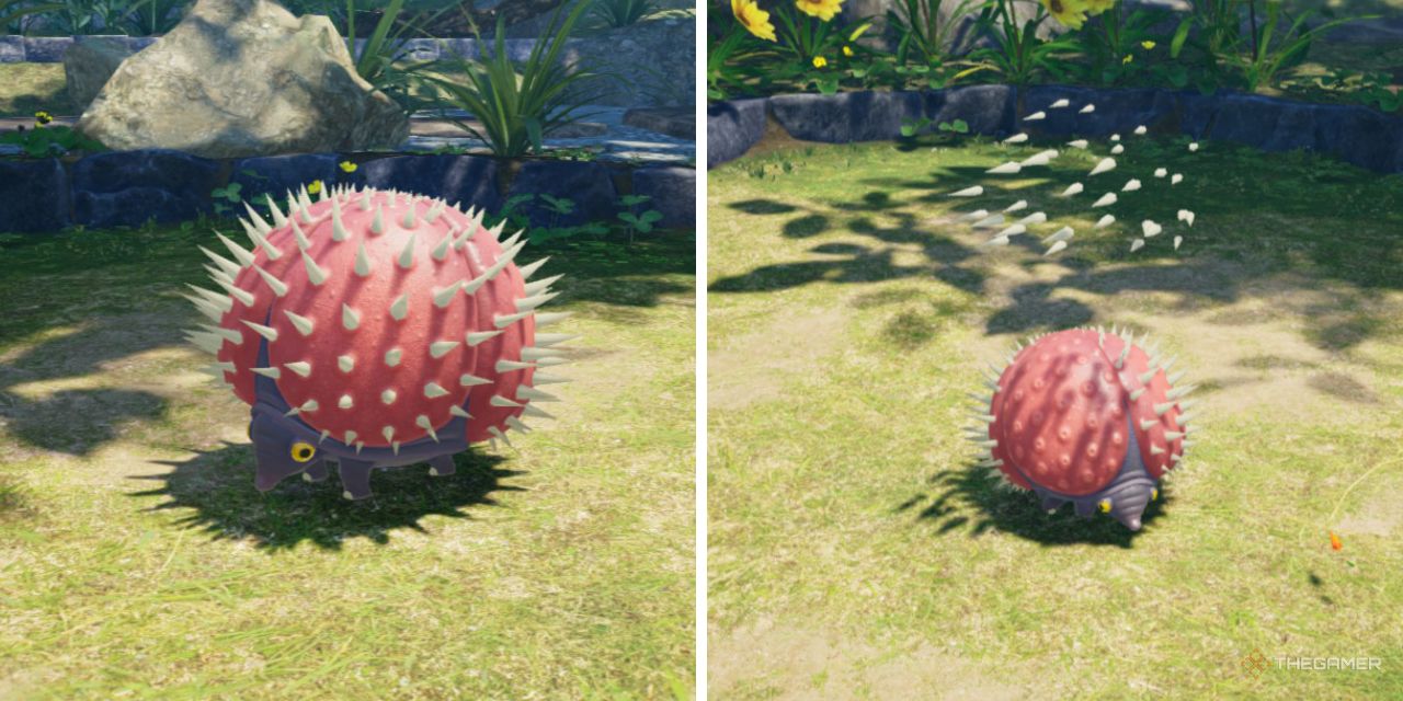 A Porquillion shooting spikes in Pikmin 4