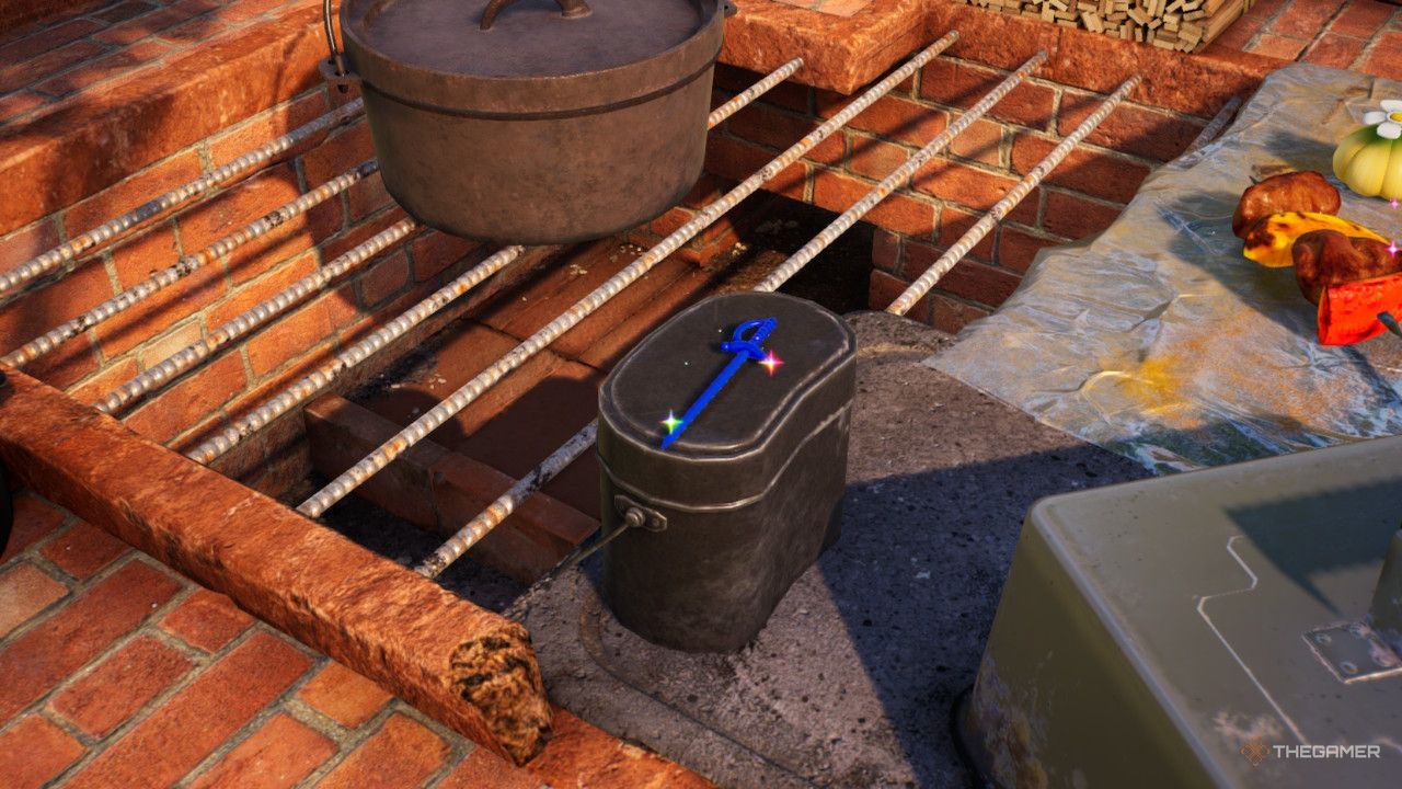 blue cocktail sword on a tin treasure in Pikmin 4