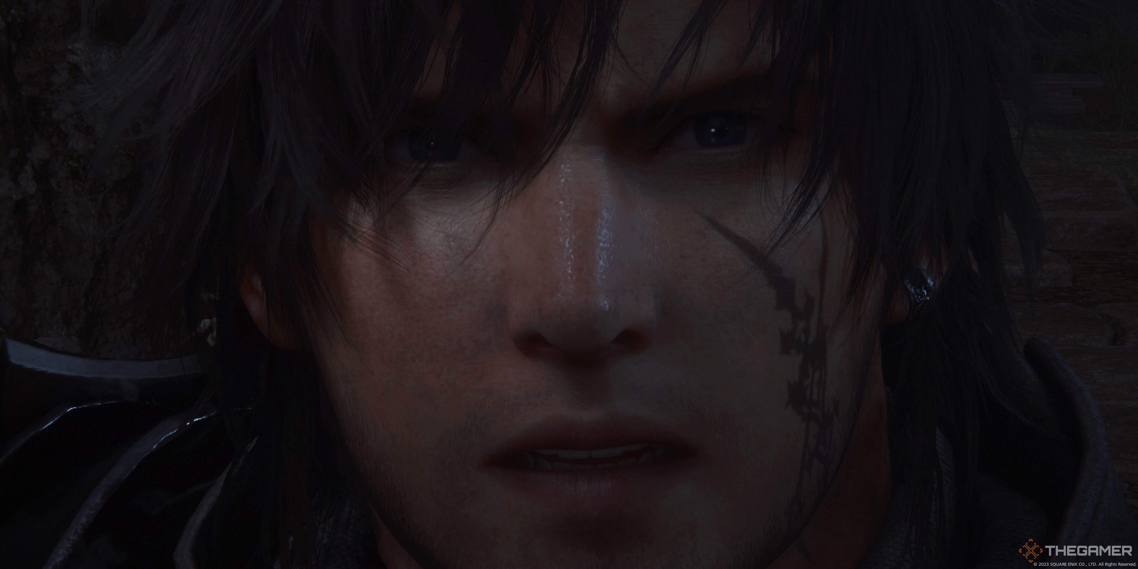 Clive’s expression when he learns of Rodney’s death in Final Fantasy 16
