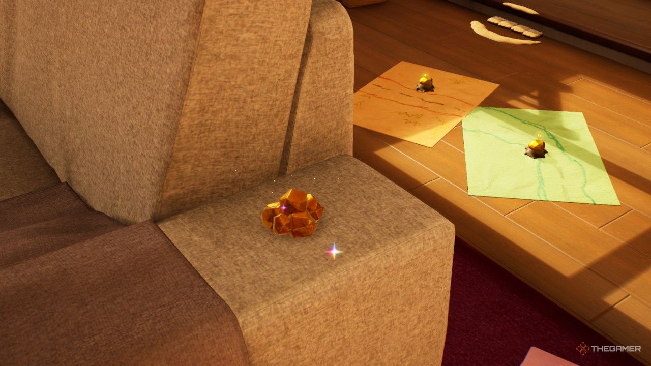 gold nugz on couch treasure in Pikmin 4