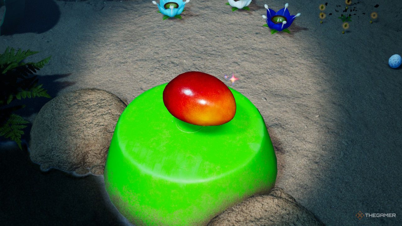 mango on a bucket treasure in Pikmin 4
