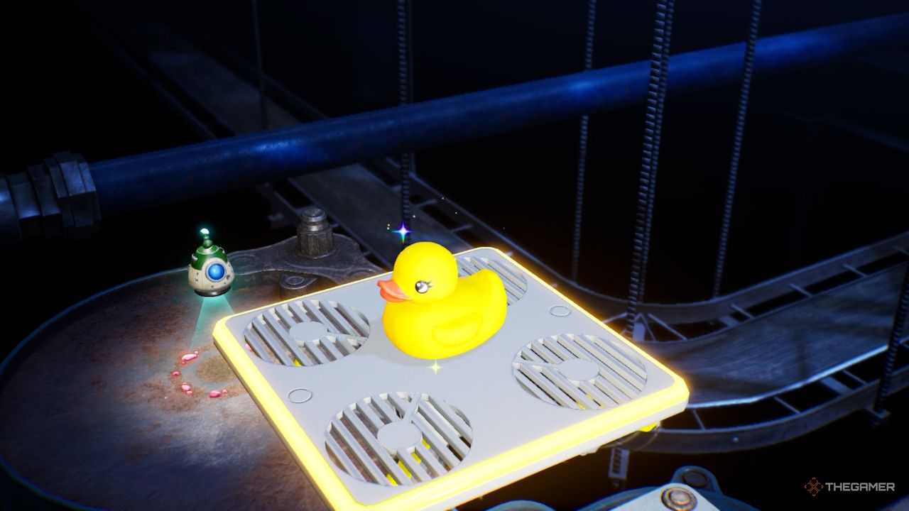 rebber duck on a platform treasure in Pikmin 4