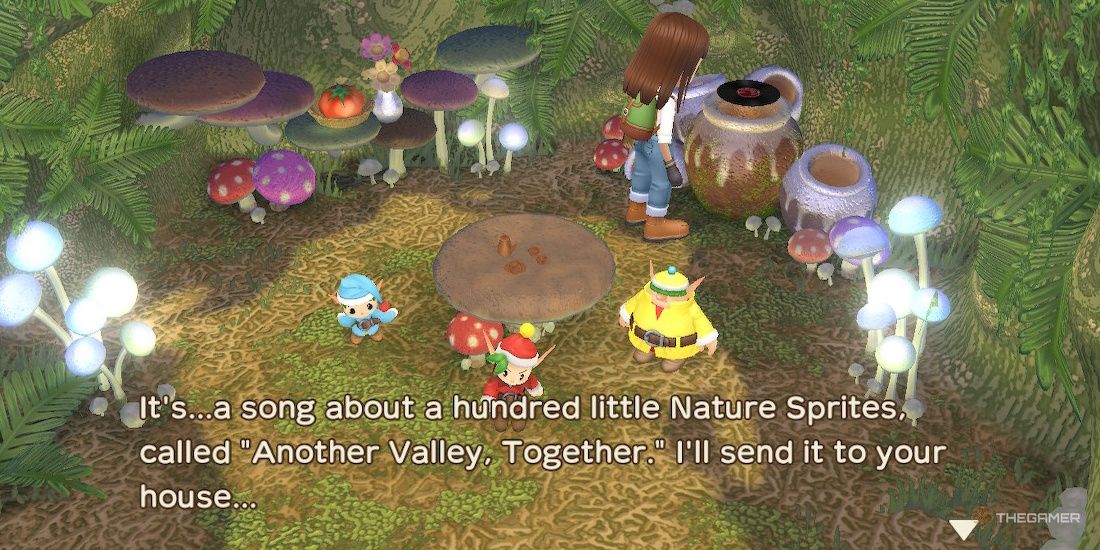 Receiving Another Valley, Together record from the pot in Nature Sprite’s tree in SoS: A Wonderful Life