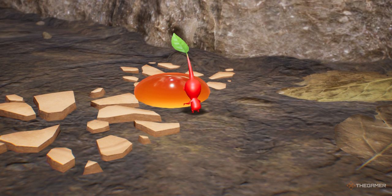 Red Pikmin Drinking Sap In Pikmin 4