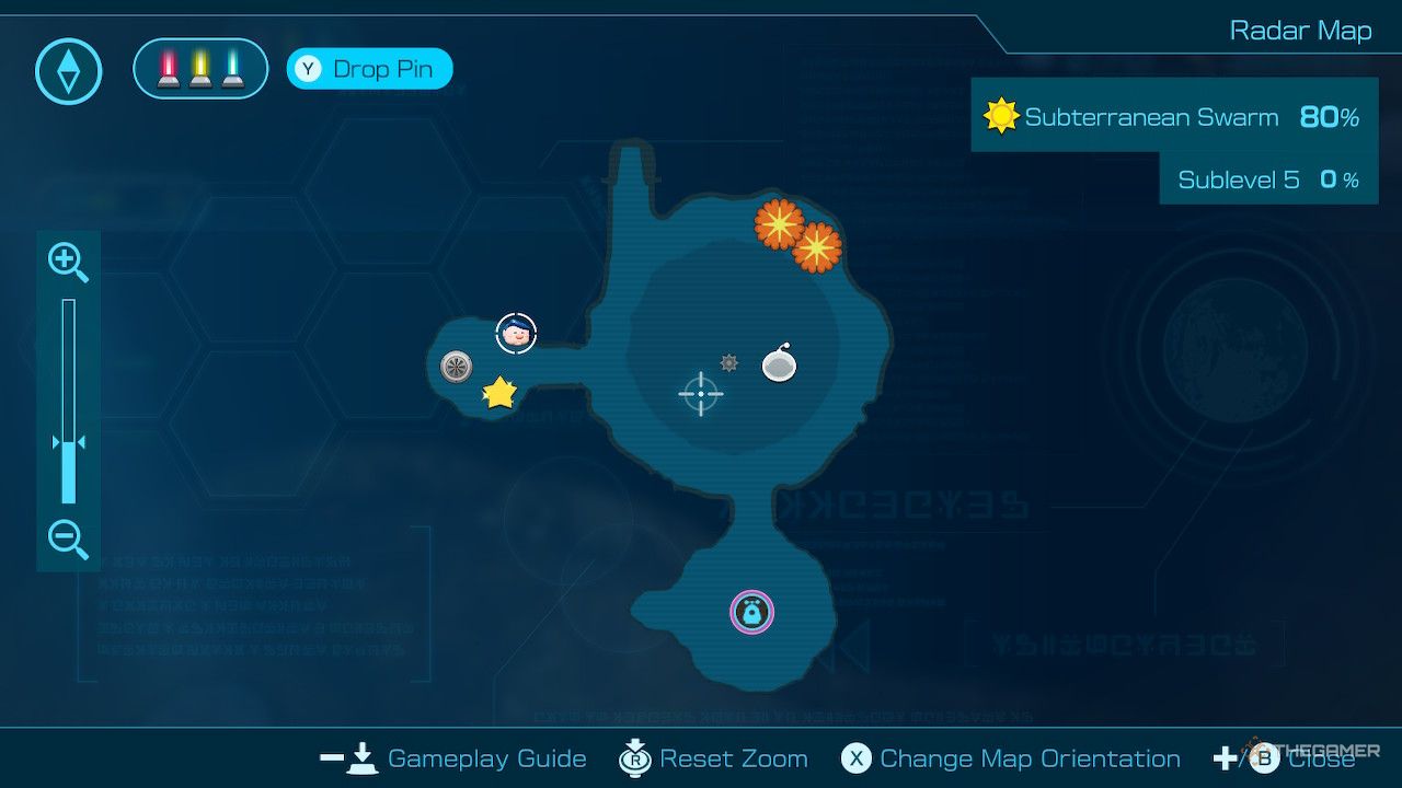 Subterranean Swarm Sublevel 5 map in pikmin 4