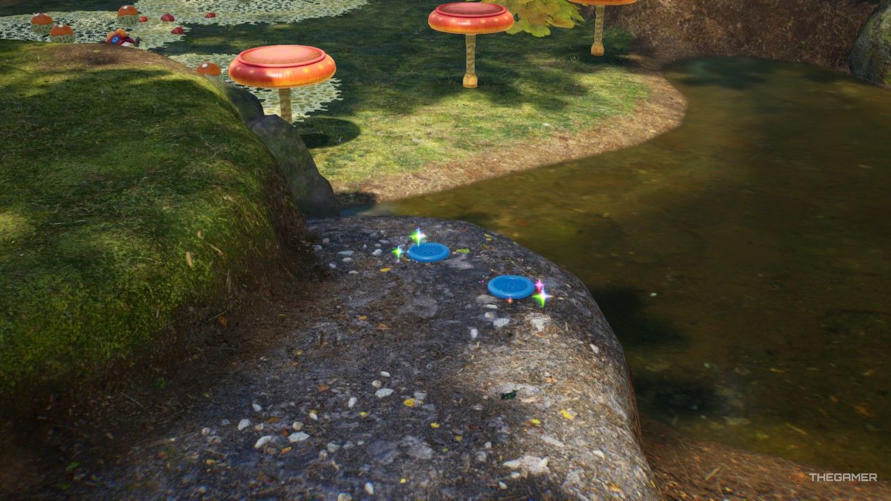 Two blue button treasure in Pikmin 4