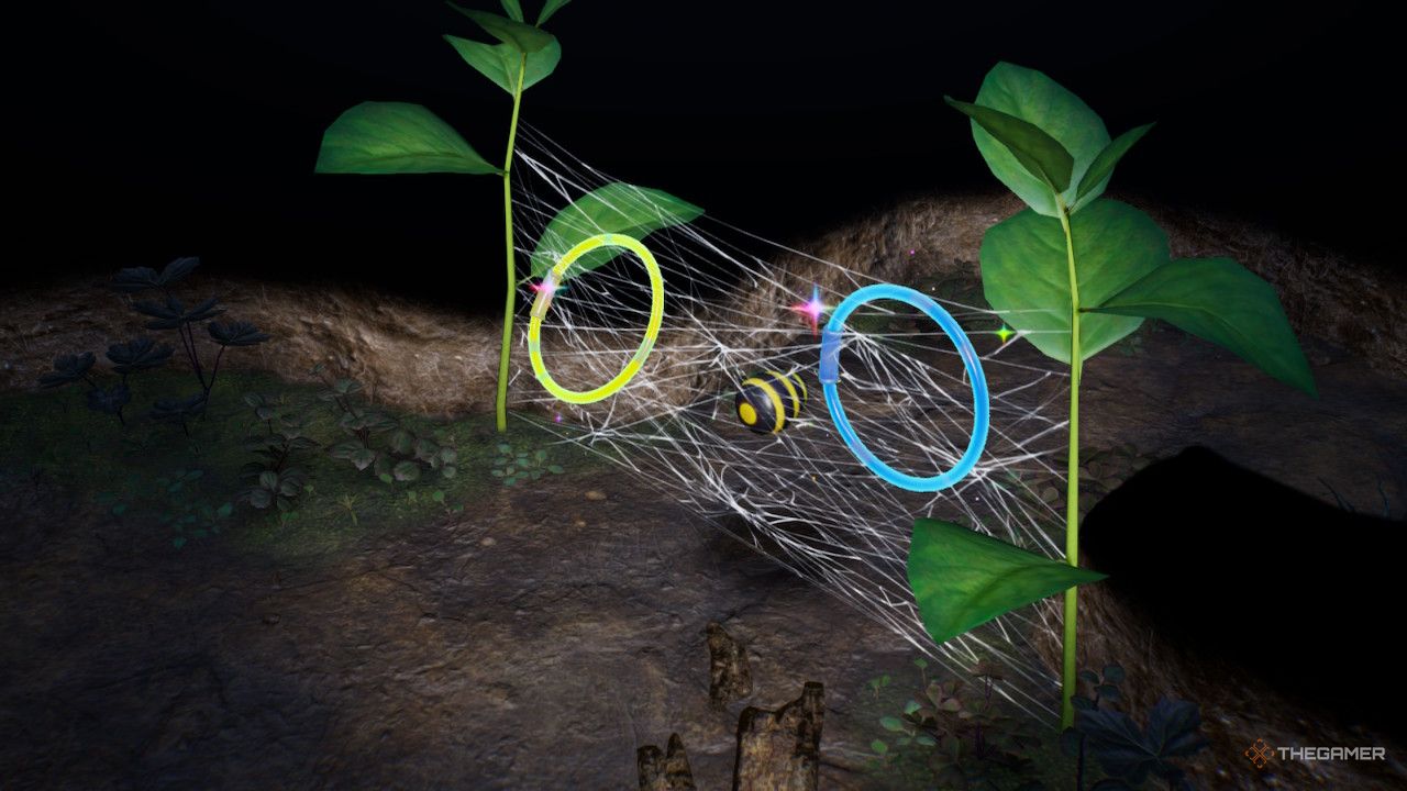 two glow bracelets in a spider web treasure in Pikmin 4
