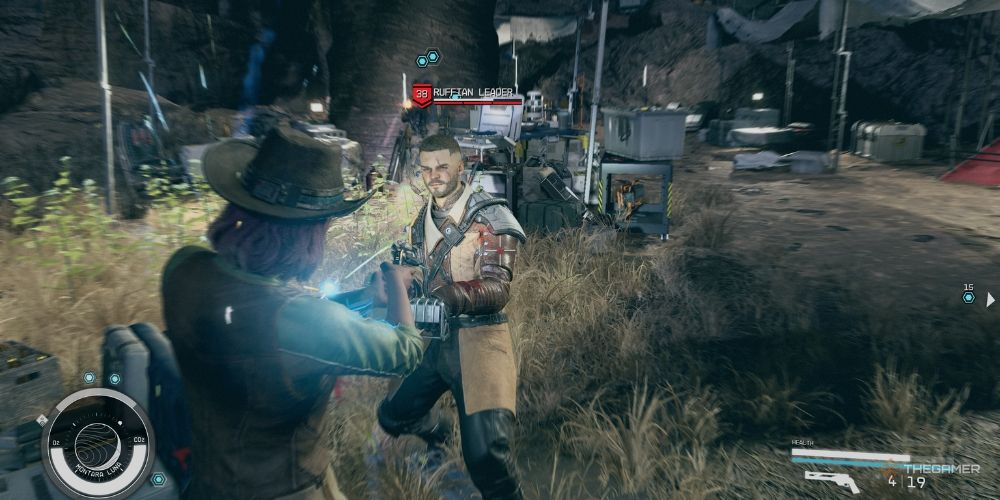 in combat with the ruffian leader and his men during deputized quest in Starfield