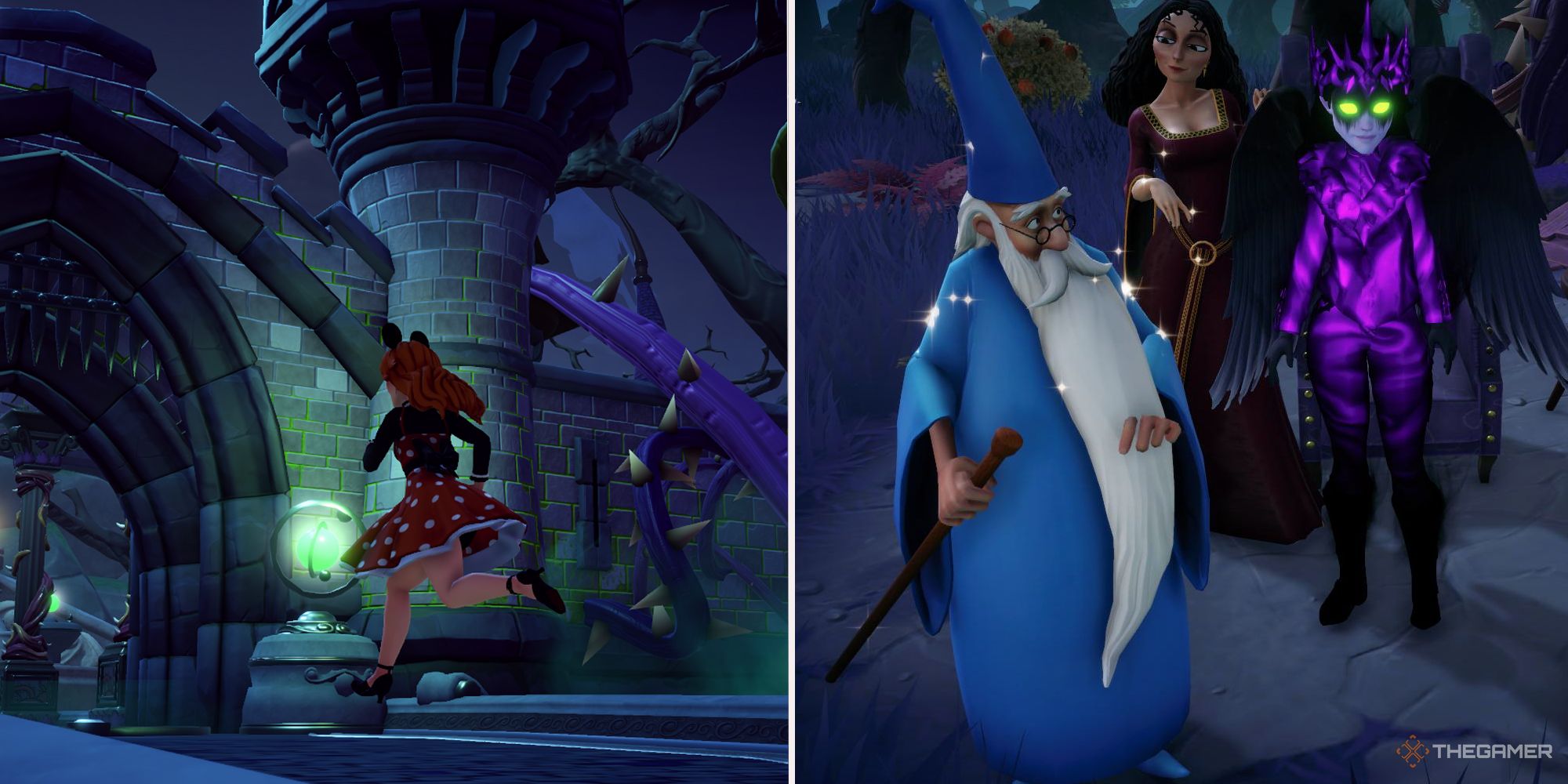Combined image of the Avatar, Merlin, Mother Gothel, and the Forgotten in Disney Dreamlight Valley