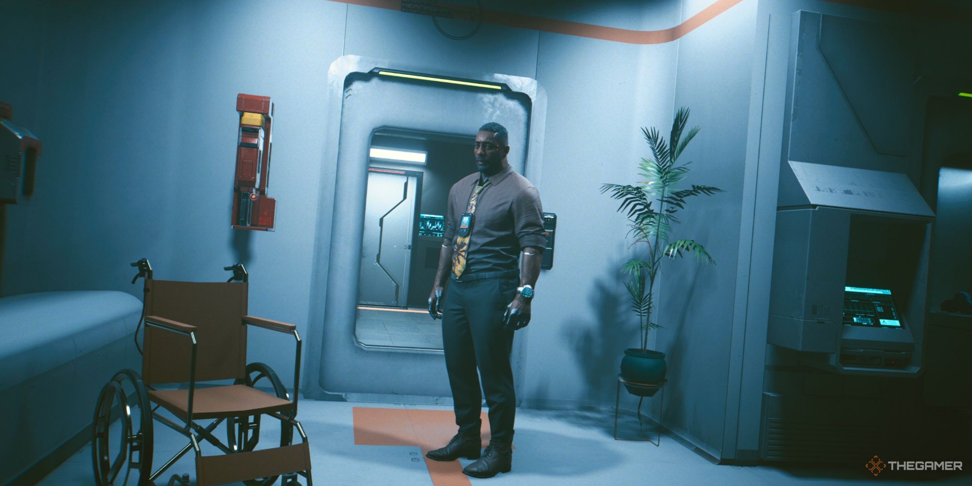 Reed and V at the hospital in Cyberpunk 2077 Phantom Liberty