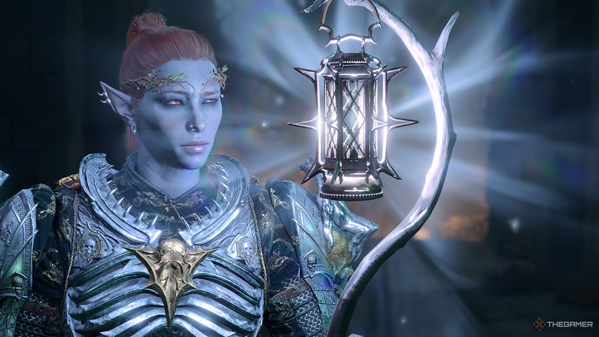 The Dark Urge examining the Moonlantern in Baldur's Gate 3