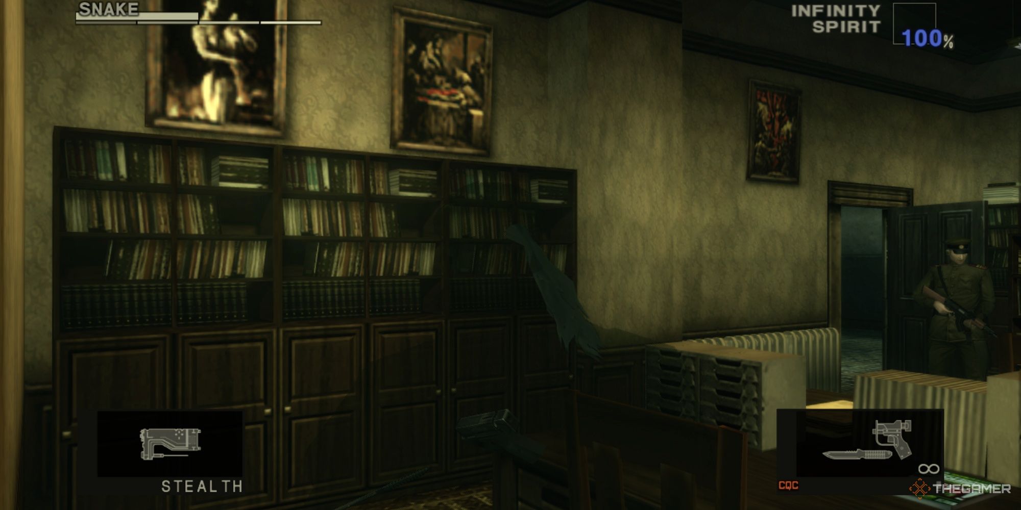 Viewing the Silent Hill 3 paintings in Metal Gear Solid 3