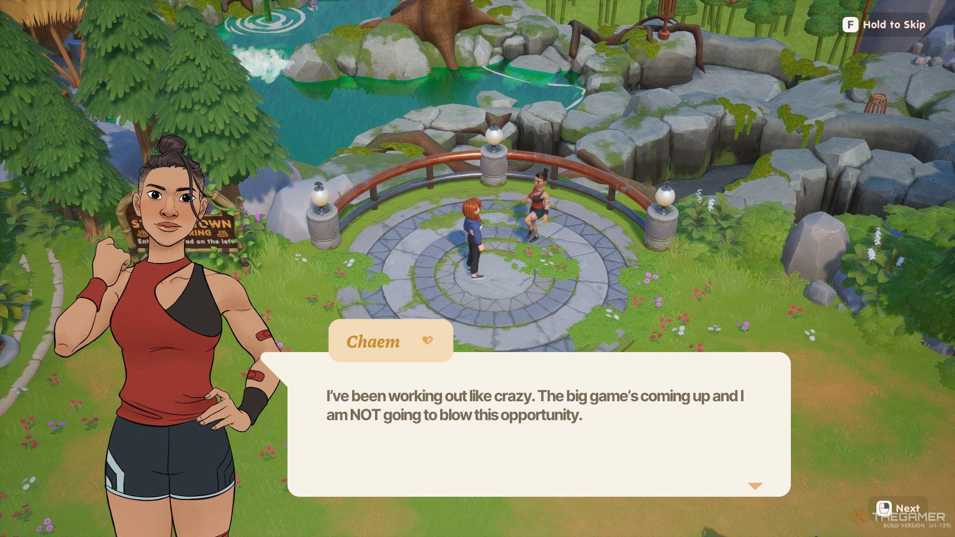 Chaem works out like crazy in Coral Island
