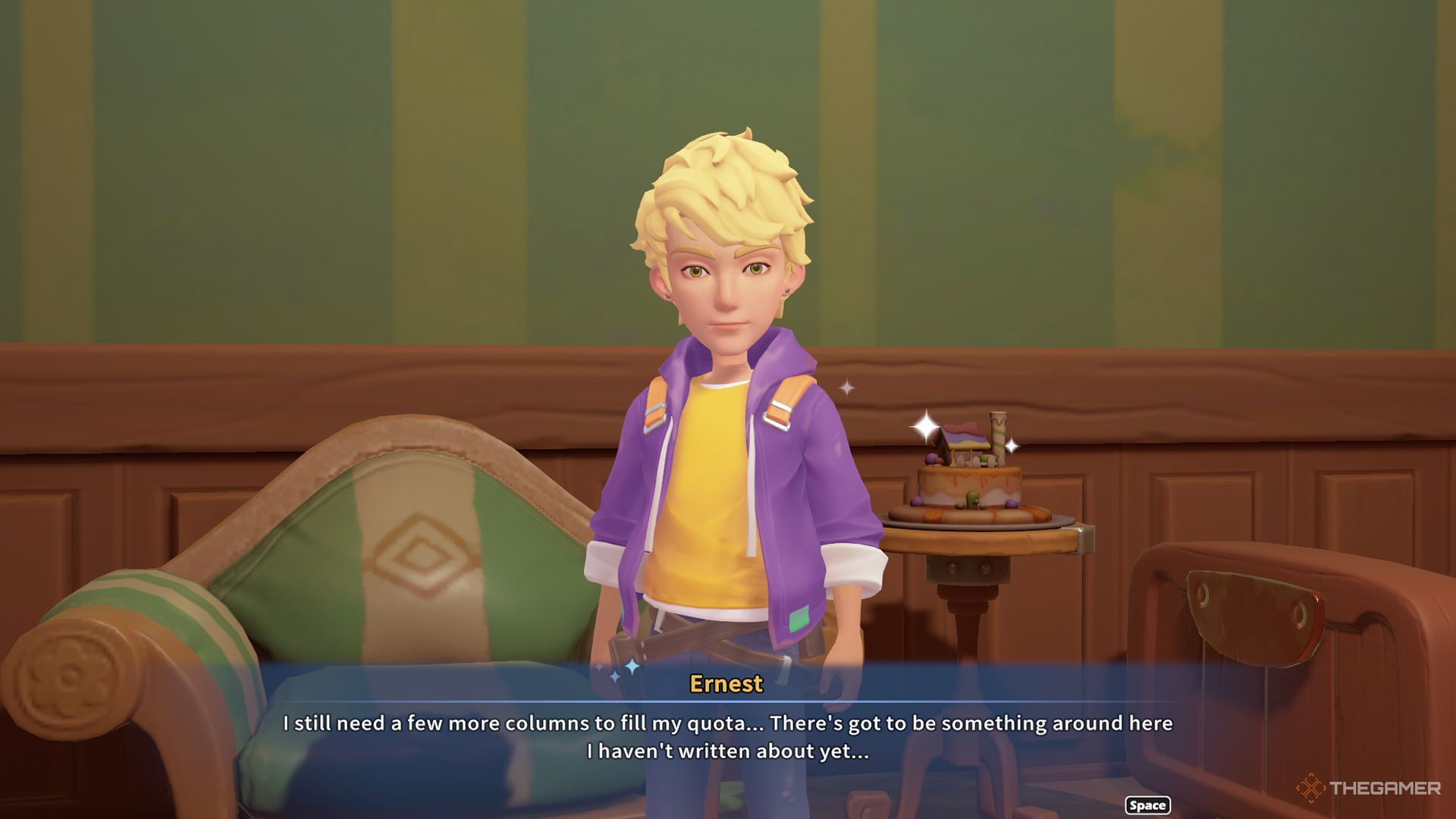 Ernest needs to meet quota in My Time At Sandrock
