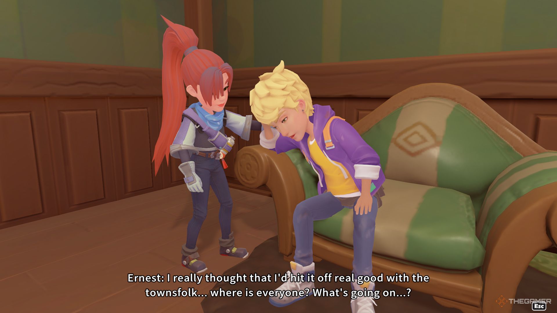Ernest's disappointment at his party in My Time At Sandrock