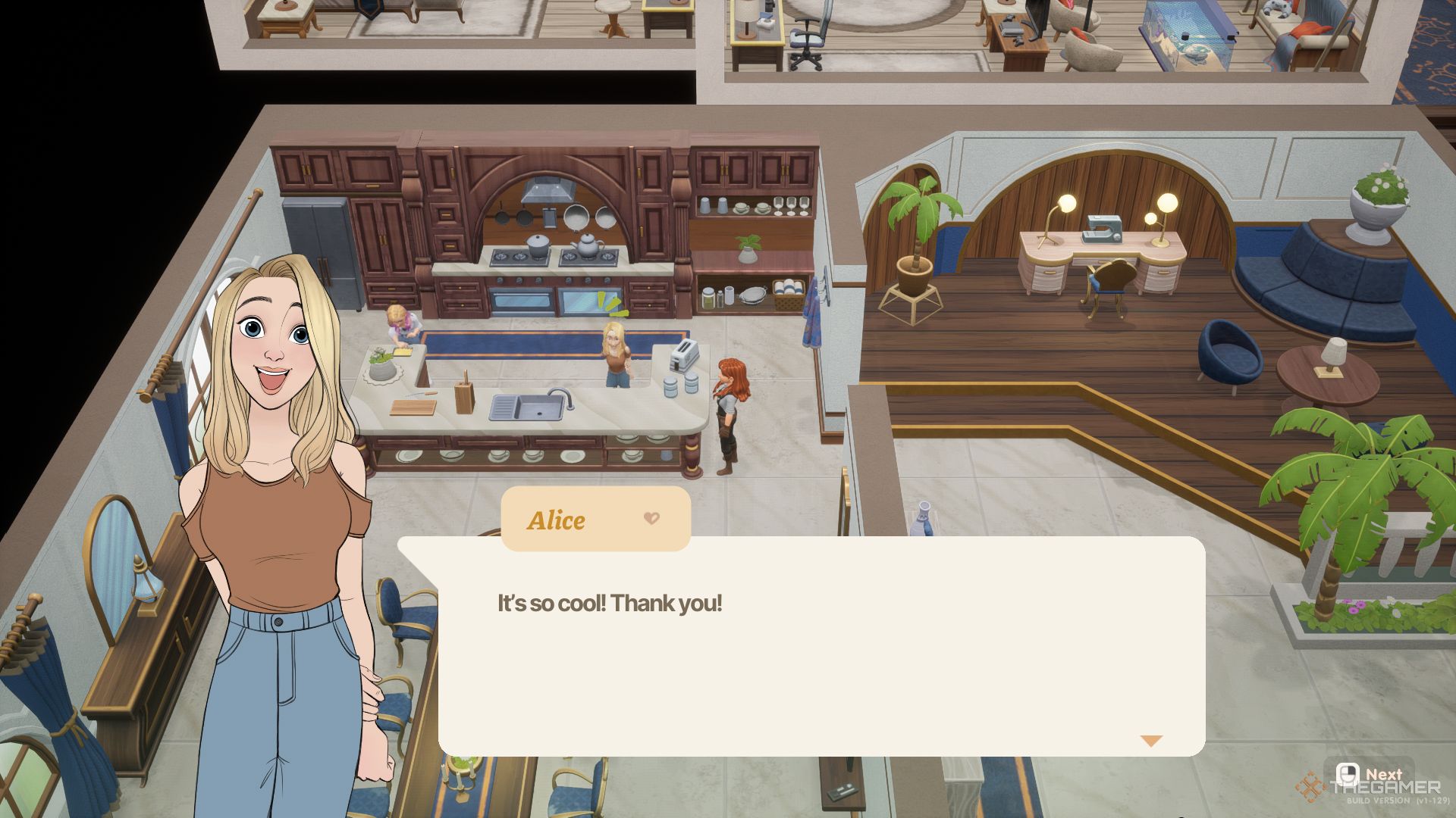 Giving Alice a gift in Coral Island