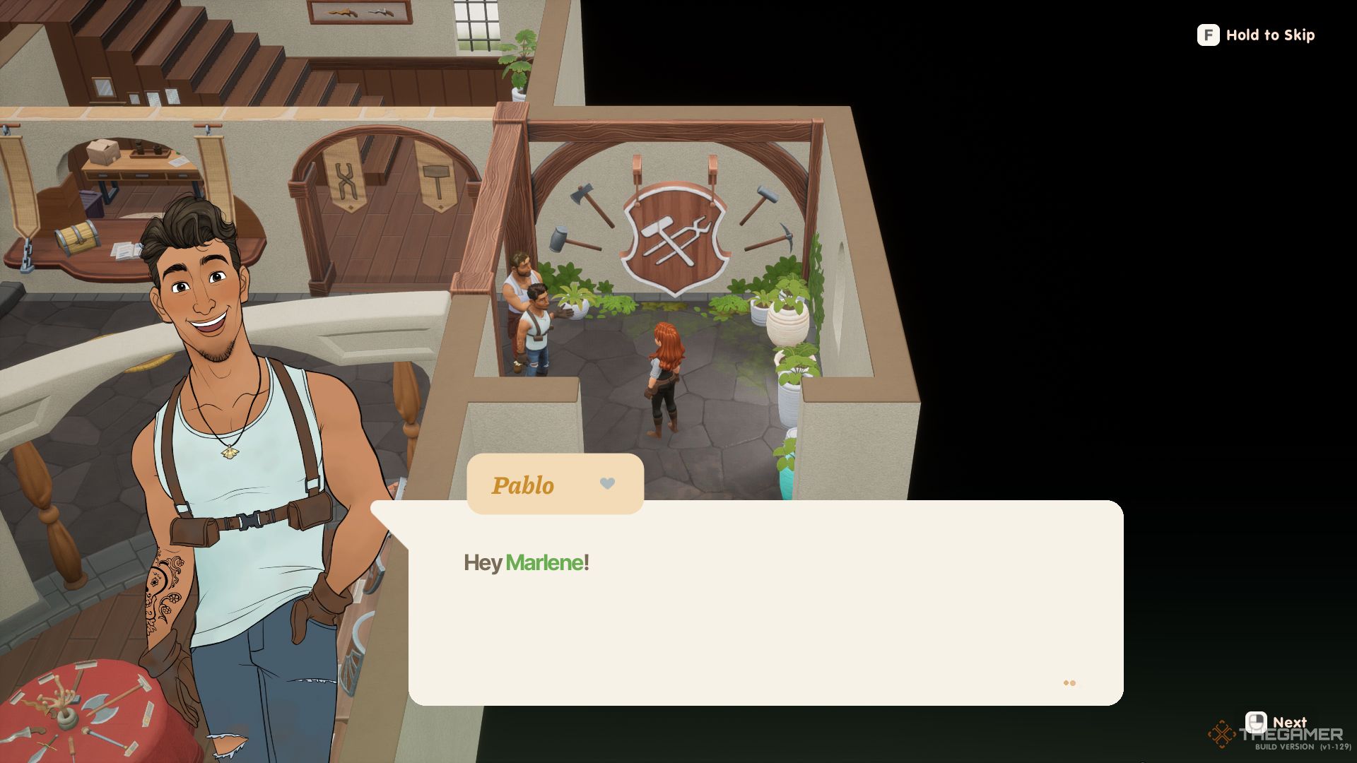 Pablo says hello in Coral Island