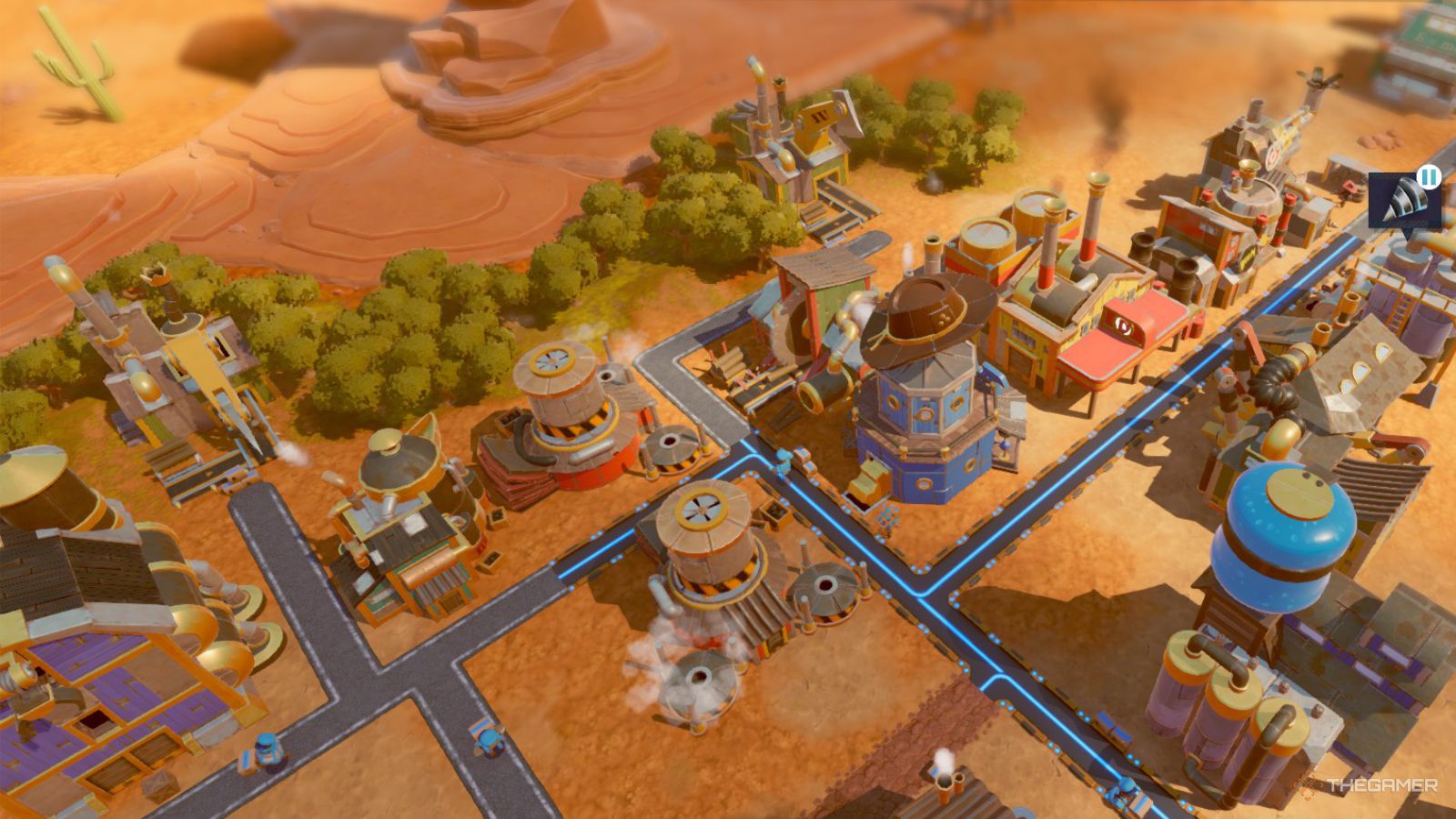 Steamworld Build view of production buildings