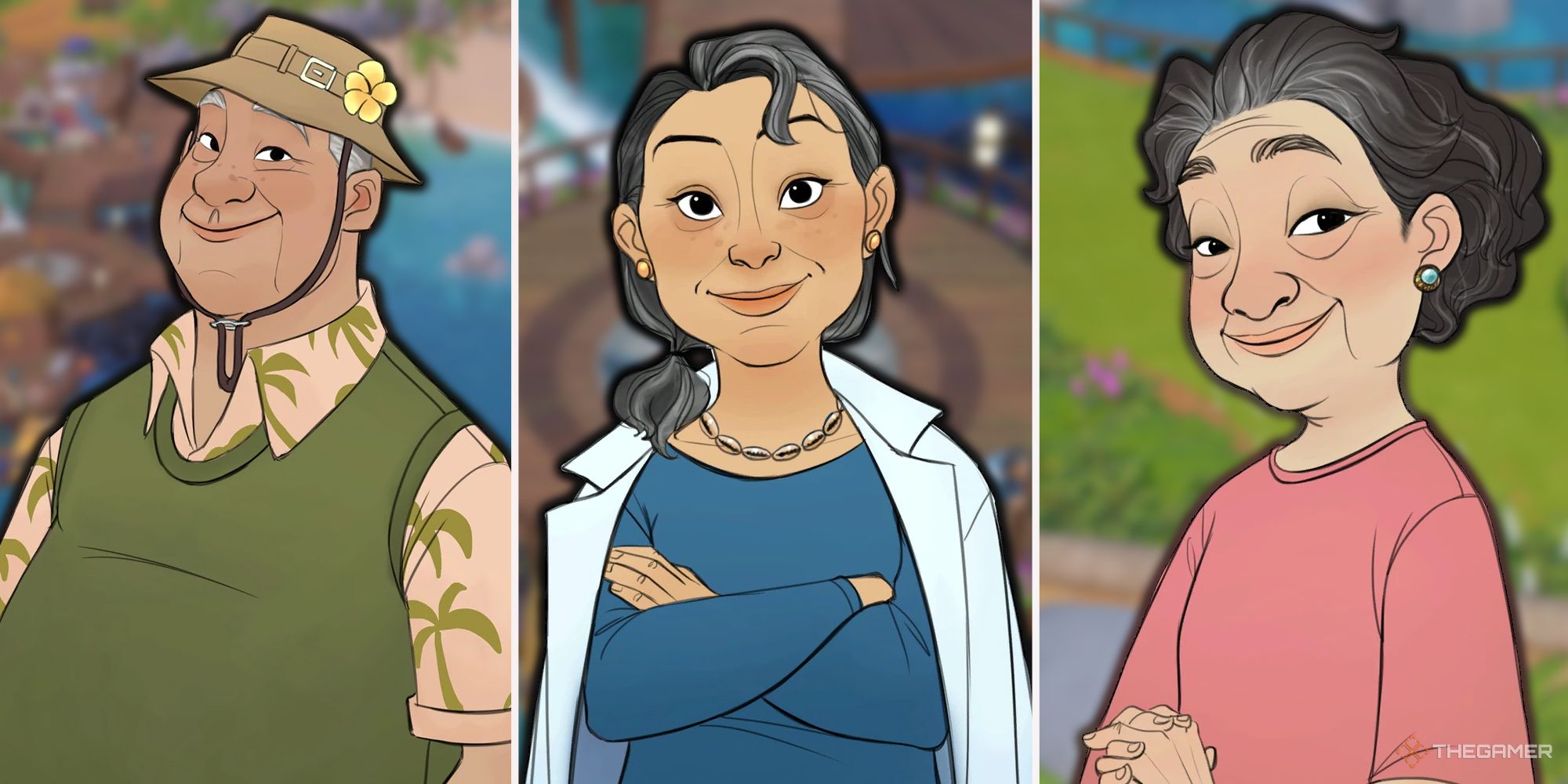 Coral Island combined image of Connor, Ling, and Betty