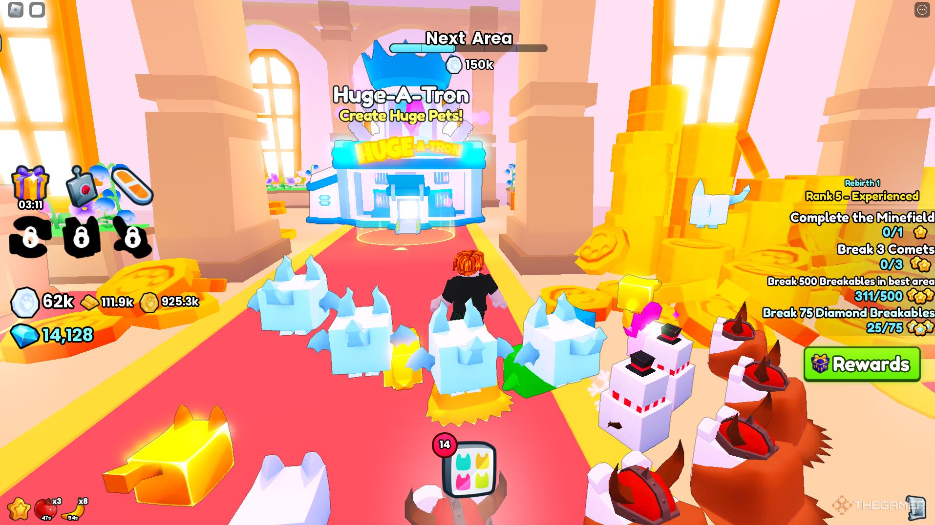 a player approaches the huge-a-tron in roblox pet simulator 99