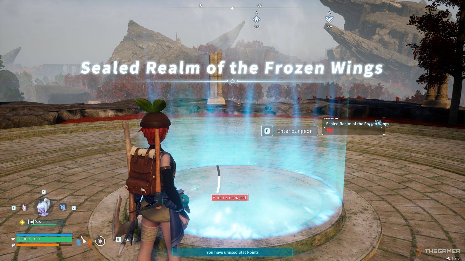 Palworld player outside the Penking Dungeon