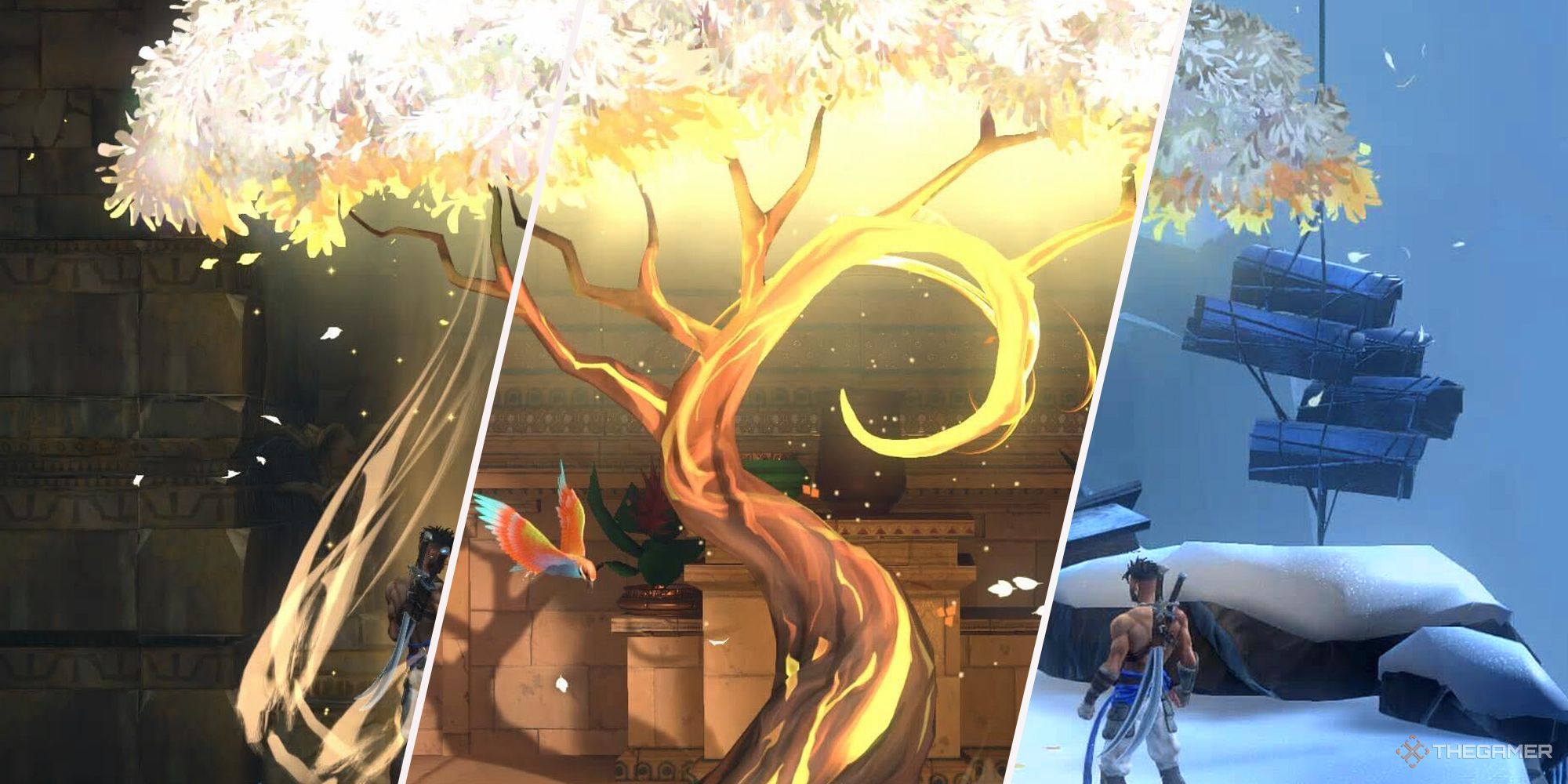 Prince of Persia: The Lost Crown combined images of Wak-Wak Trees