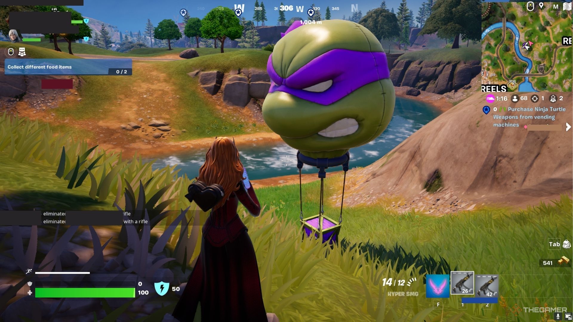 fortnite character looking at a tmnt supply drop