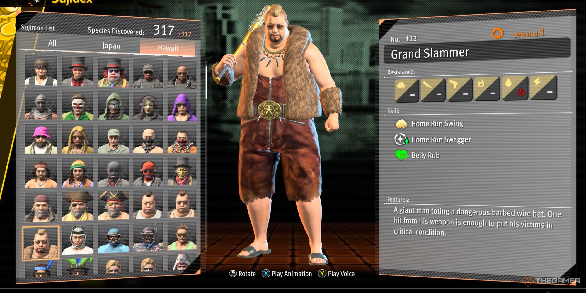 Grand Slammer Sujidex entry in Like a Dragon Infinite Wealth