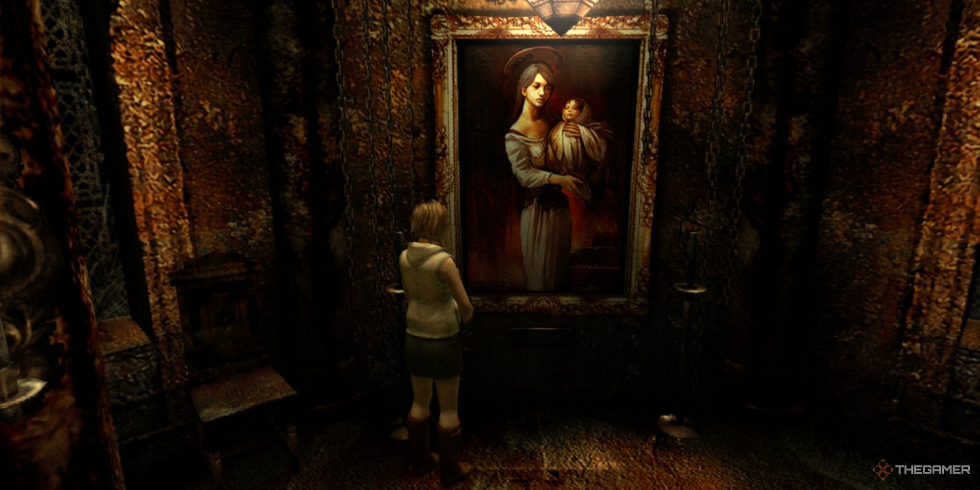 Heather Mason inside the Chapel in Silent Hill 3